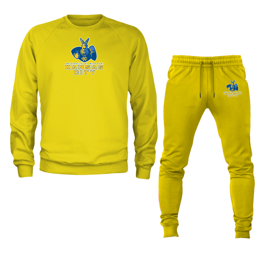 Men's UMKC Kangaroos Crewneck Sweatshirt Joggers Suit